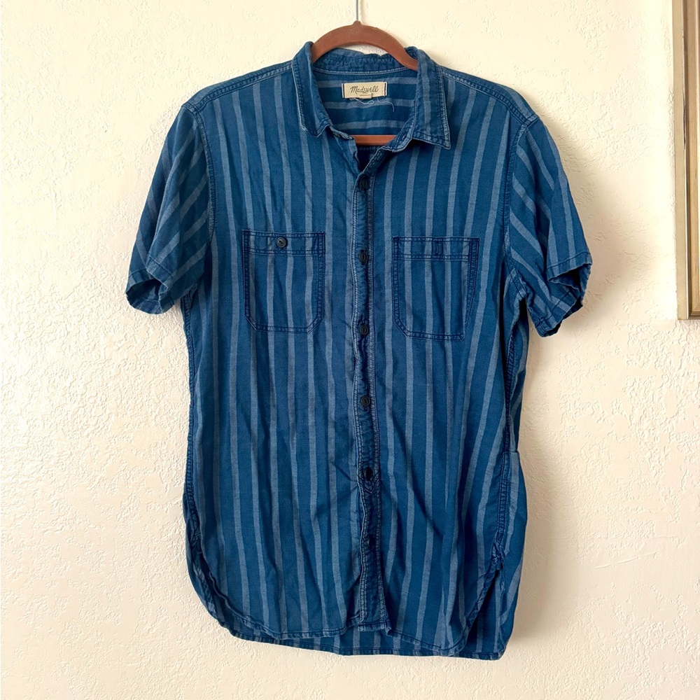 Men’s madewell blue stripe button up